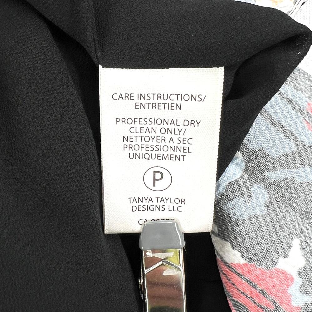 TANYA TAYLOR Bianka Combo Silk Wrap Dress Womens 8 Floral Polka Dot Ruffle Wrap - Picture 14 of 16